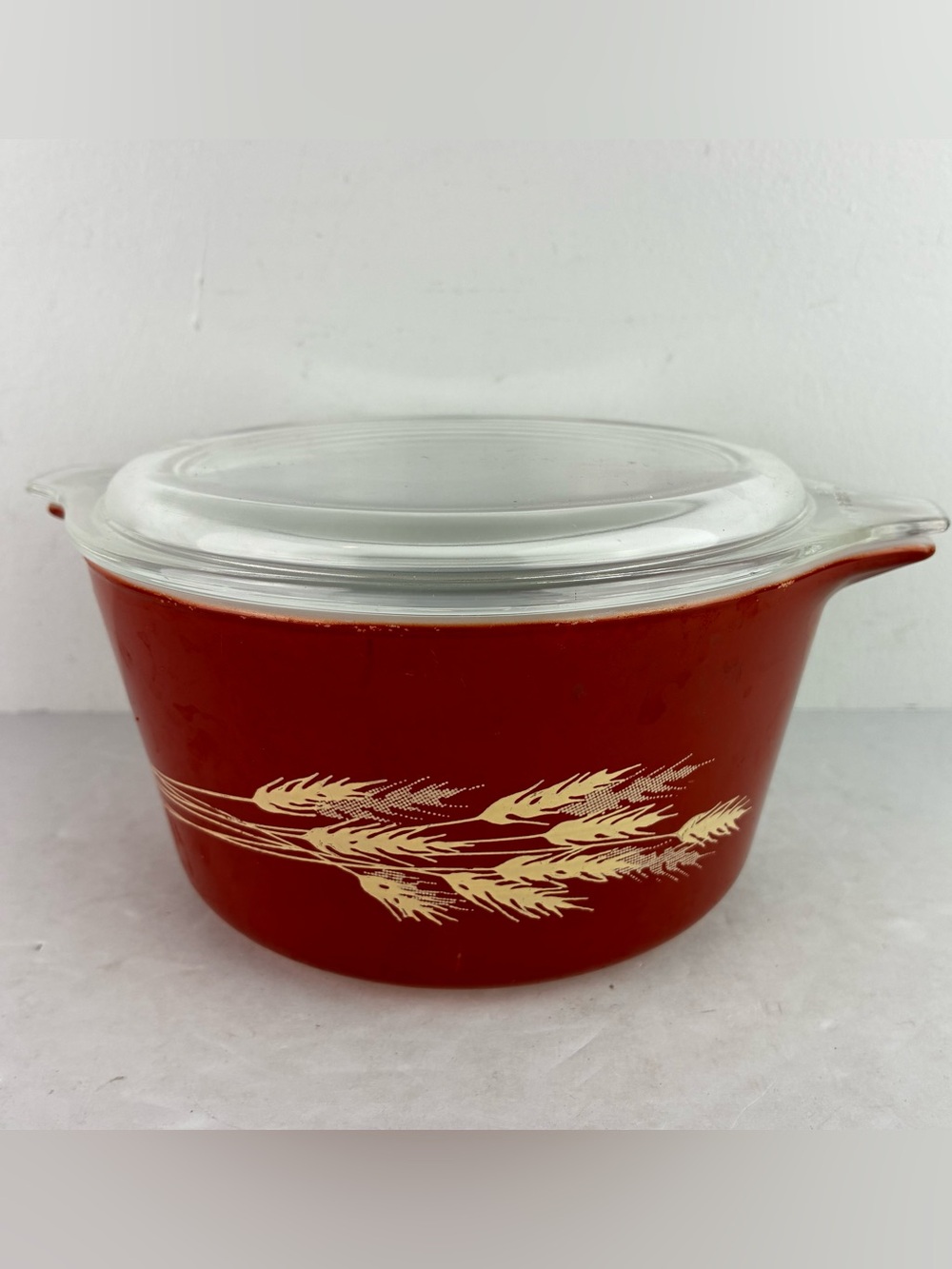 Pyrex Autumn Harvest Wheat 1-Quart Covered Casserole Dish #473